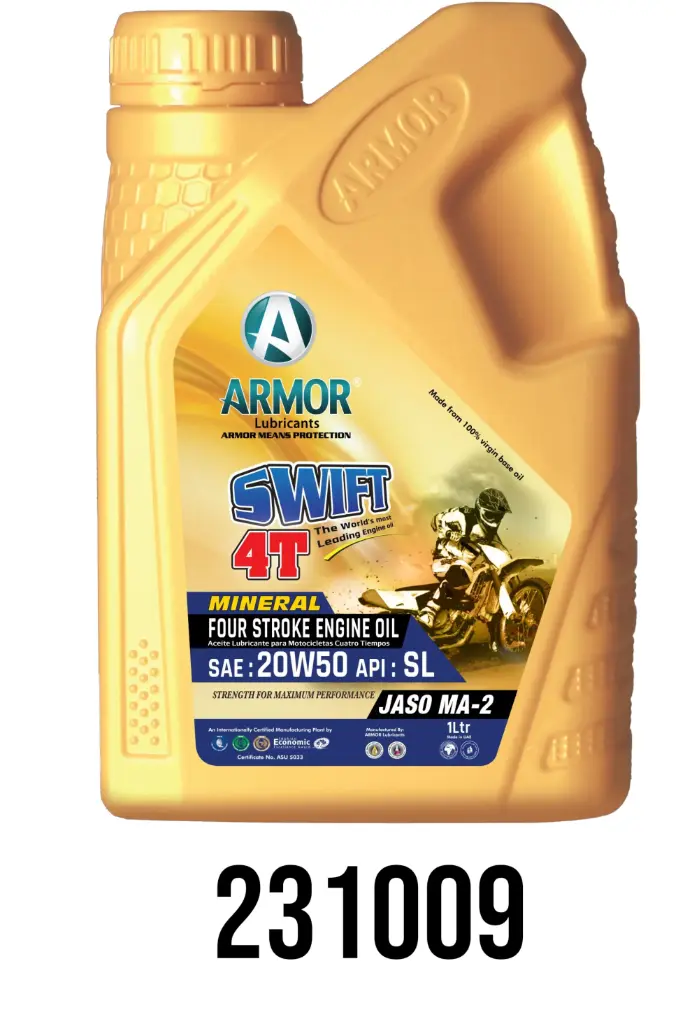 ACEITE ARMOR 4T MOTO 20W50 MINERAL JASO MA-2 API SL