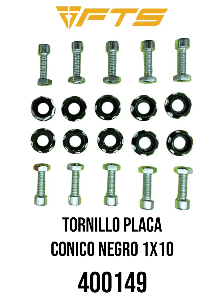 TORNILLO PLACA CONICO NEGRO 1X10