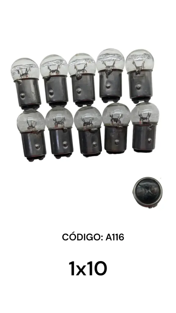 BOMBILLO STOP 2 CONTACTOS MED 12V5W C/10