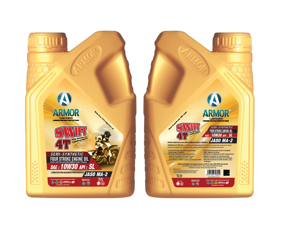 ACEITE ARMOR 4T MOTO 10W30 SEMI SINTETICO JASO MA-2 API SL