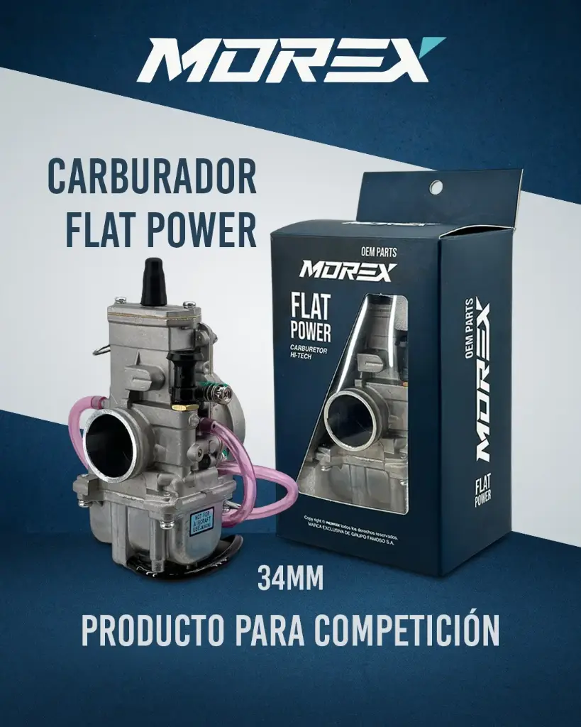 CARBURADOR FLAT POWER RACING 34MM MOREX