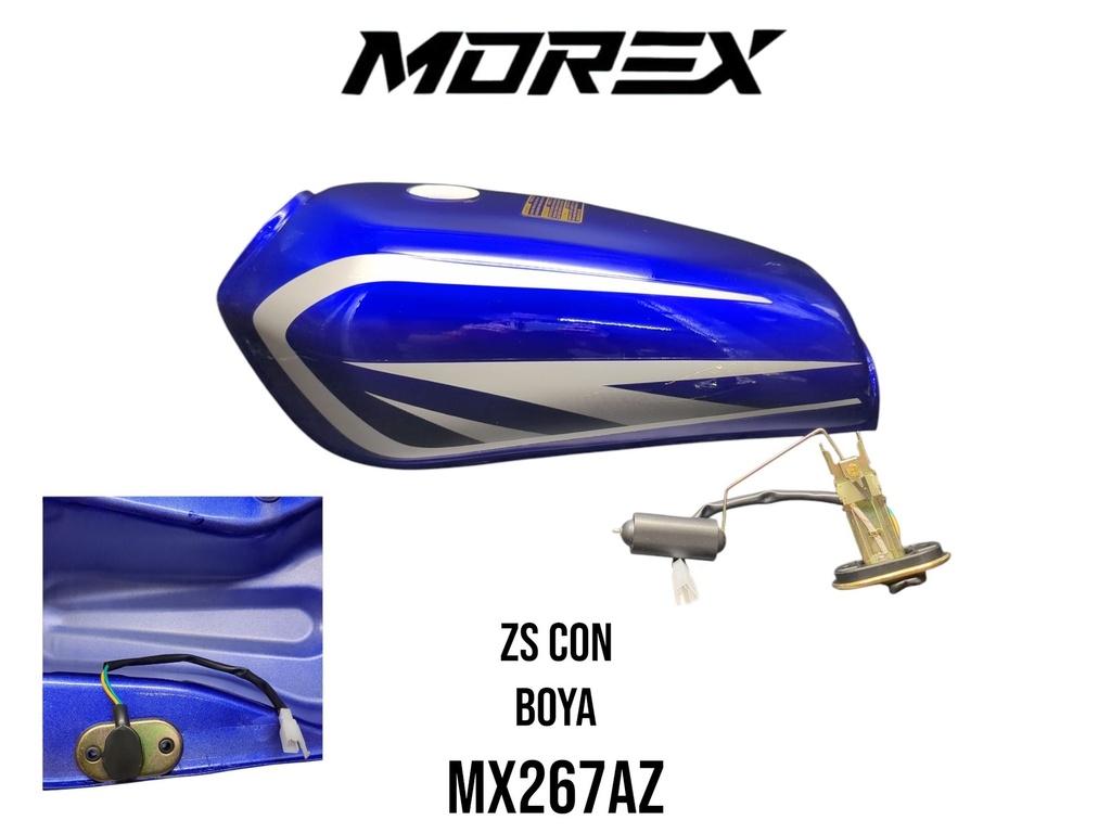TANQUE GASOLINA ZS200/ZS150/NANO C/ BOYA AZUL MOREX