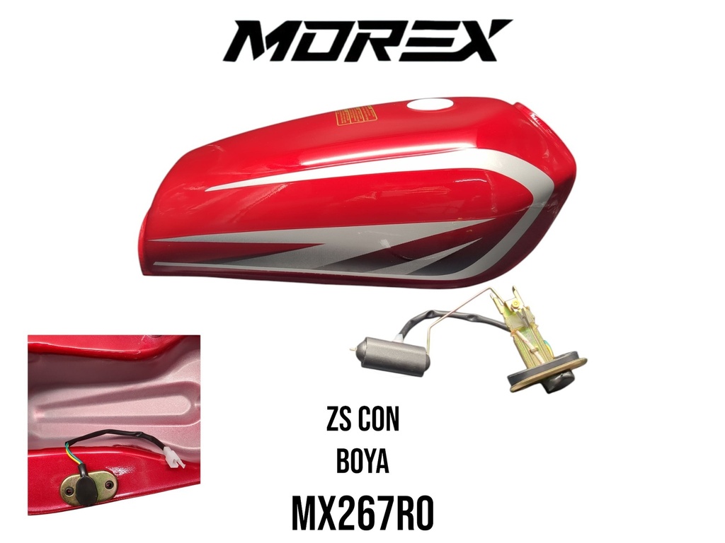 TANQUE GASOLINA ZS200/ZS150/NANO C/ BOYA ROJO MOREX