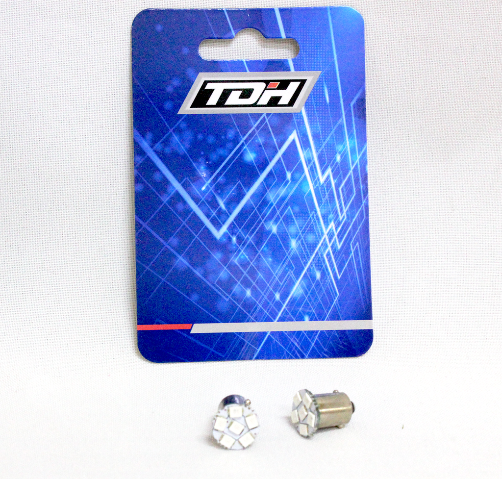 SET 2 BOMBILLO LED BASE METAL PEQ 6LED BL AZ VD