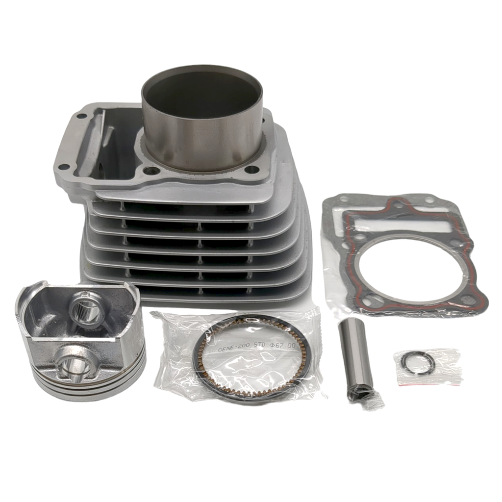 KIT CILINDRO GY200/HERCUL/LX200 /MB200 198CC PLATA (PISTON 67MM RASPIN 16MM)